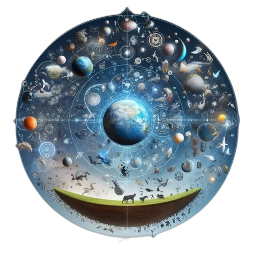 concept art, fantasy art, photorealistic, 3d render, outer space, underwater, earth, floats transparent PNG cut-out