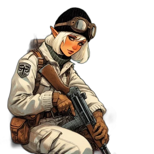 weapon, staff, hat, face, concept art, pixel art, anime, comic book art transparent PNG cut-out