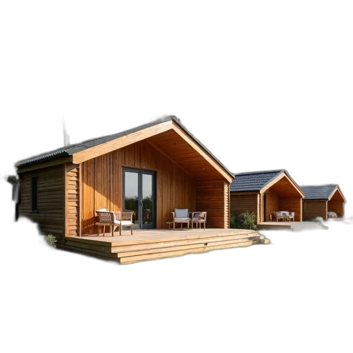 3d render, photorealistic, concept art, exterior, self, catering, lodges, kingsbury transparent PNG cut-out