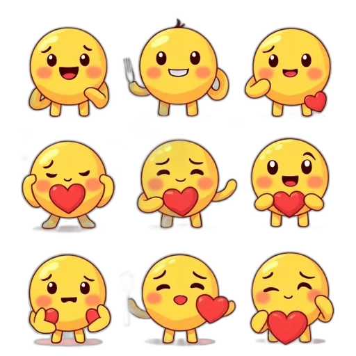 concept art, cartoon, anime, pixel art, golden, pastel, collection, nine transparent PNG cut-out