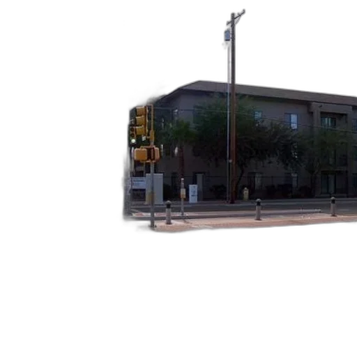 building, car, staff, furniture, 3d render, photorealistic, concept art, city street transparent PNG cut-out