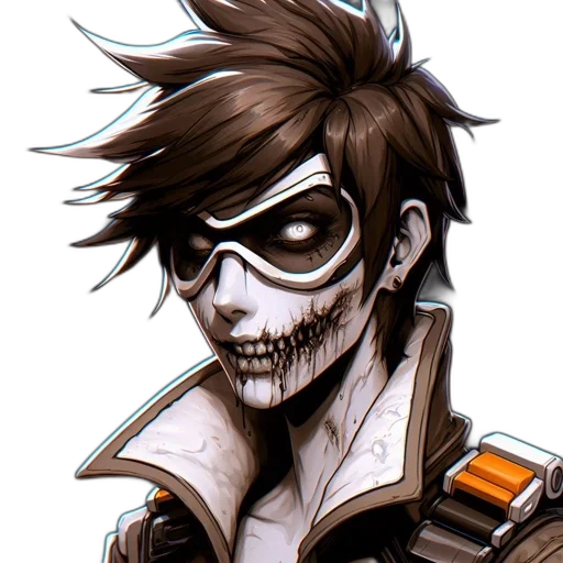 mask, face, comic book art, concept art, cartoon, fantasy art, dark, animated transparent PNG cut-out