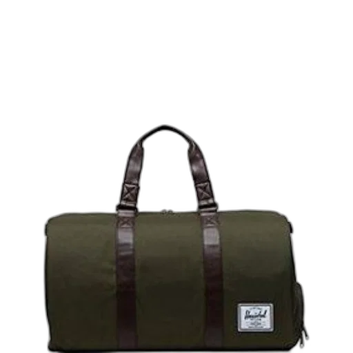 earth tones, green, herschel, supply, duffel, bag, brown, leather transparent PNG cut-out