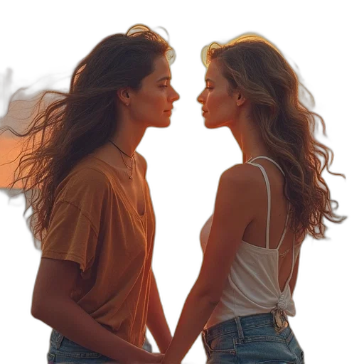 hair, photorealistic, oil painting, concept art, 3d render, fire, sunset, forest transparent PNG cut-out