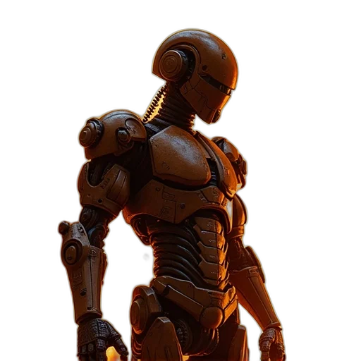 robot, concept art, 3d render, cyberpunk, comic book art, outer space, golden, second transparent PNG cut-out