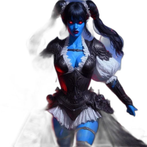 dress, mask, fantasy art, concept art, 3d render, photorealistic, blue, dark transparent PNG cut-out