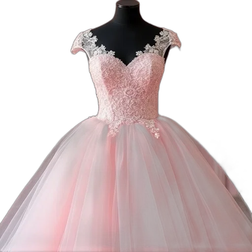 dress, 3d render, photorealistic, concept art, pastel, pink, floral, brides transparent PNG cut-out