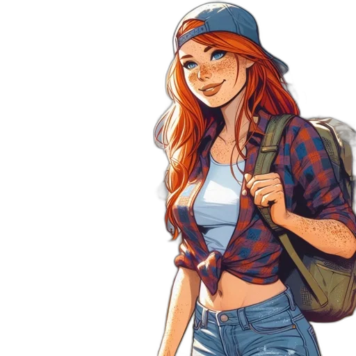 jacket, hat, comic book art, concept art transparent PNG cut-out