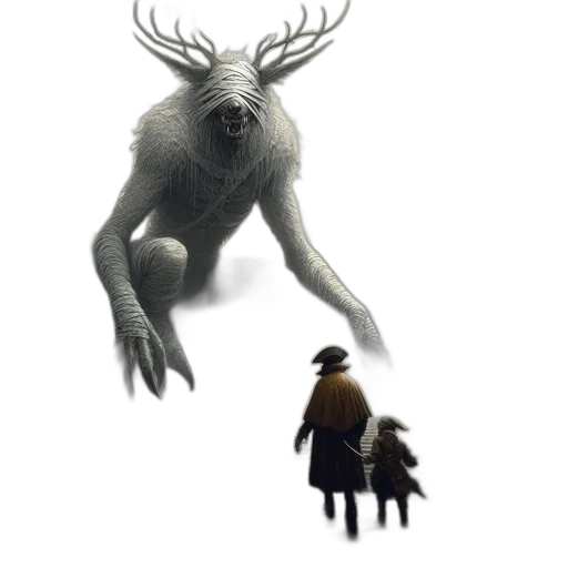creature, animal, mask, concept art, 3d render, fantasy art, pixel art, fog transparent PNG cut-out