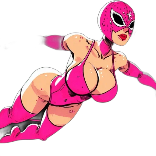 concept art, comic book art, fantasy art, pixel art, neon, red, colorful, female transparent PNG cut-out