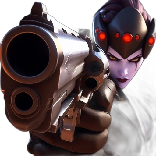 weapon, face, robot, staff, concept art, 3d render, cyberpunk, photorealistic transparent PNG cut-out