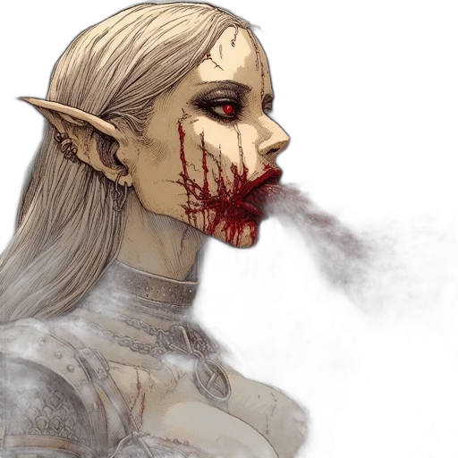 mask, face, fantasy art, concept art, comic book art, watercolor, red, elven transparent PNG cut-out