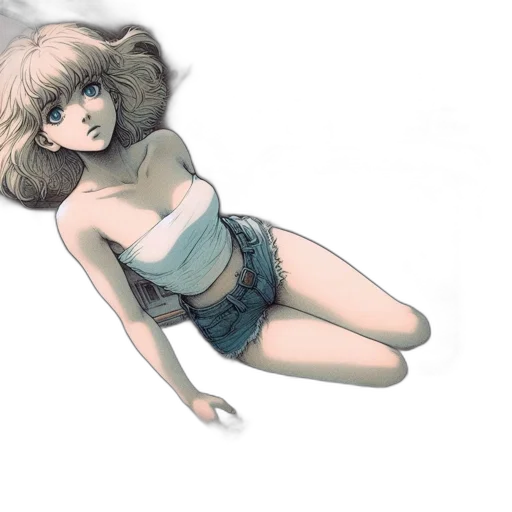 hair, dress, creature, jacket, concept art, watercolor, anime, fantasy art transparent PNG cut-out
