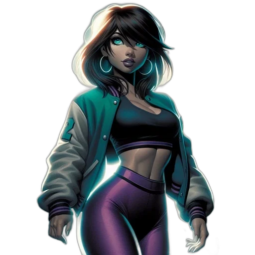 jacket, comic book art, concept art, cyberpunk, fantasy art, neon lights, dark, neon transparent PNG cut-out