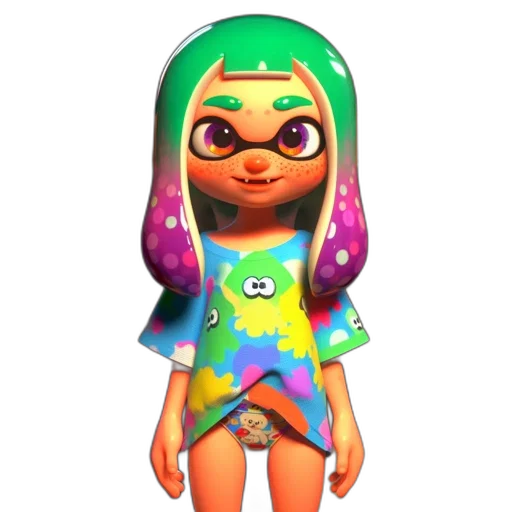 dress, staff, creature, animal, 3d render, vaporwave, concept art, cartoon transparent PNG cut-out