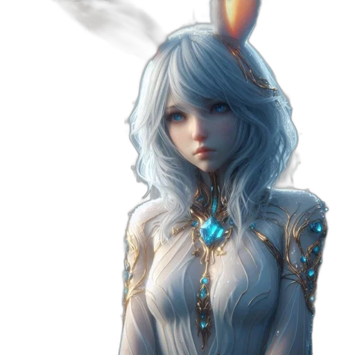 robot, dress, staff, face, fantasy art, concept art, anime, pixel art transparent PNG cut-out