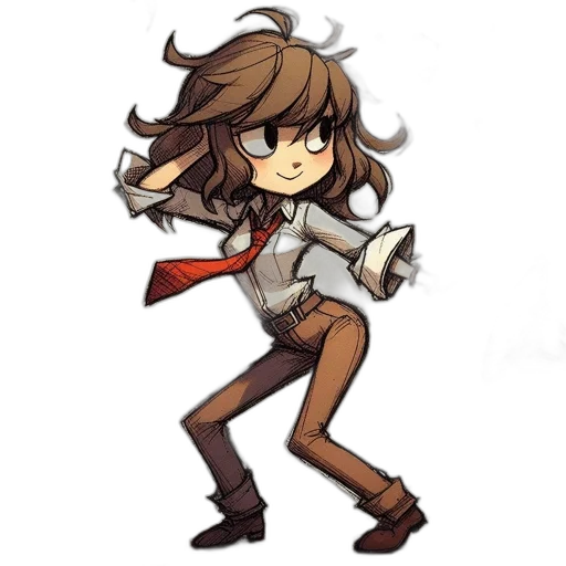 staff, weapon, hair, jacket, cartoon, concept art, pixel art, anime transparent PNG cut-out