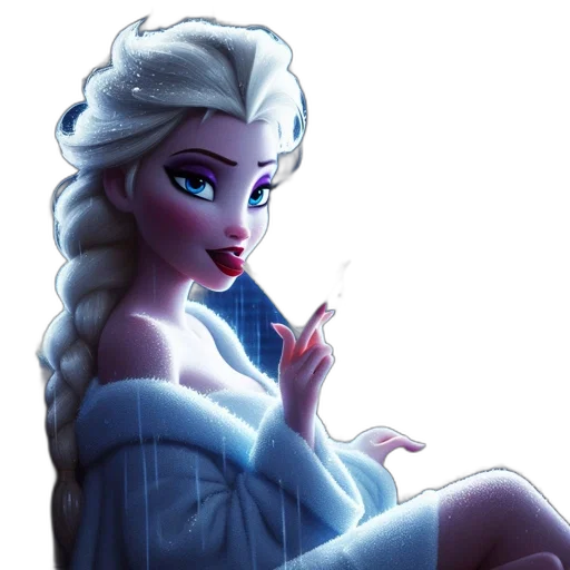 dress, fantasy art, concept art, comic book art, cartoon, snow, fire, neon lights transparent PNG cut-out