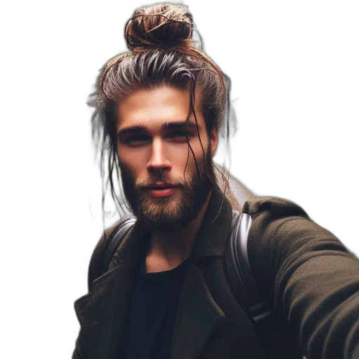 hair, jacket, face, creature, photorealistic, cartoon, fantasy art, cyberpunk transparent PNG cut-out