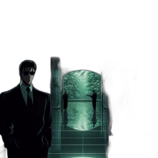 robot, jacket, mask, cyberpunk, comic book art, concept art, pixel art, fog transparent PNG cut-out