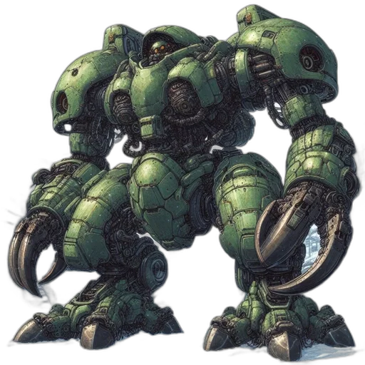 robot, weapon, creature, animal, concept art, 3d render, pixel art, fantasy art transparent PNG cut-out