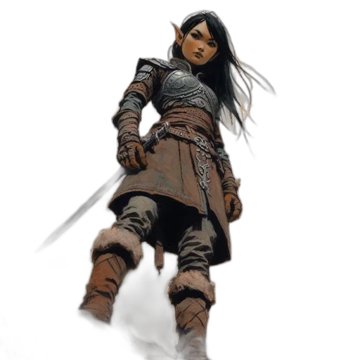 sword, weapon, staff, fantasy art, concept art, 3d render, comic book art, dark transparent PNG cut-out