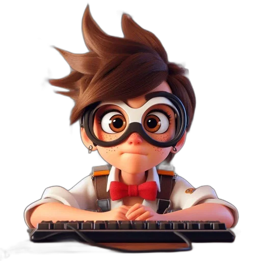 staff, face, robot, 3d render, cartoon, concept art, comic book art, young transparent PNG cut-out