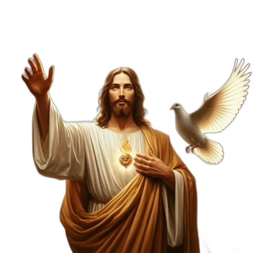 photorealistic, concept art, pixel art, 3d render, depicted, figure, resembling, jesus transparent PNG cut-out