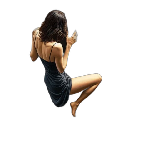 dress, jewelry, shoes, photorealistic, pixel art, concept art, 3d render, woman transparent PNG cut-out
