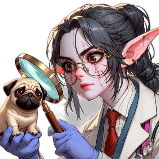staff, animal, fantasy art, concept art, cartoon, anime, elaborate, portrait transparent PNG cut-out