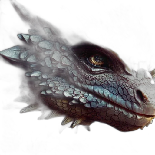 dragon, creature, animal, mask, photorealistic, fantasy art, concept art, 3d render transparent PNG cut-out