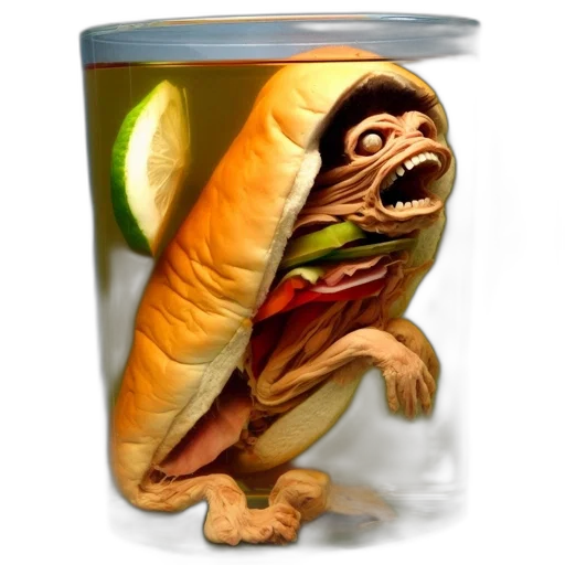 food, creature, animal, concept art, 3d render, photorealistic, pixel art, jar transparent PNG cut-out
