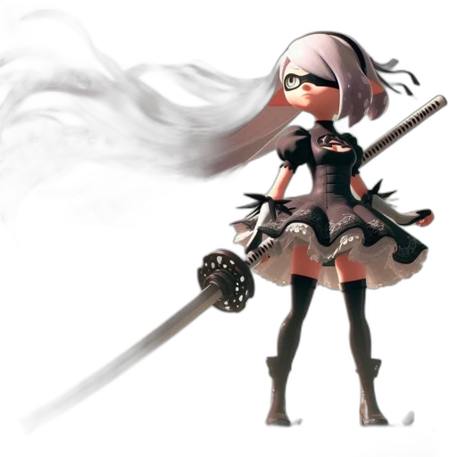 weapon, sword, staff, concept art, fantasy art, pixel art, anime, monochrome transparent PNG cut-out