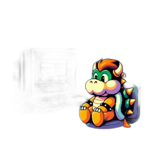 robot, furniture, animal, creature, pixel art, 3d render, concept art, vaporwave transparent PNG cut-out