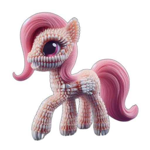 creature, 3d render, concept art, fantasy art, anthropomorphic, cubic-structured, pony, features transparent PNG cut-out