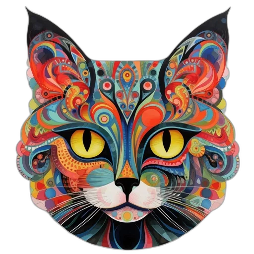 mask, animal, jewelry, photorealistic, fantasy art, watercolor, colorful, vibrant transparent PNG cut-out