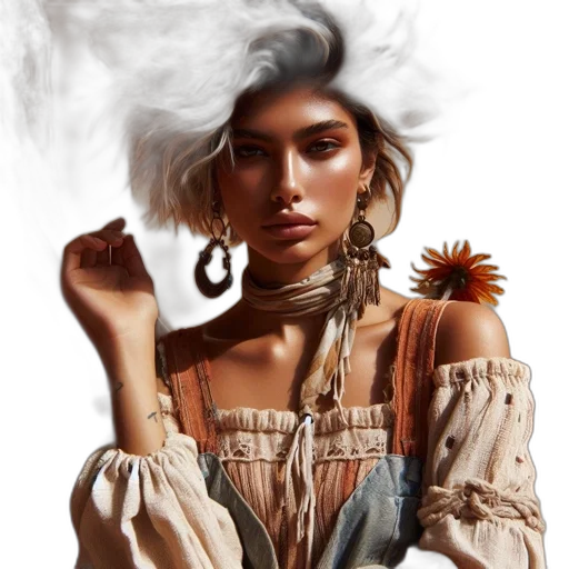 jewelry, hair, face, dress, photorealistic, fantasy art, concept art, oil painting transparent PNG cut-out