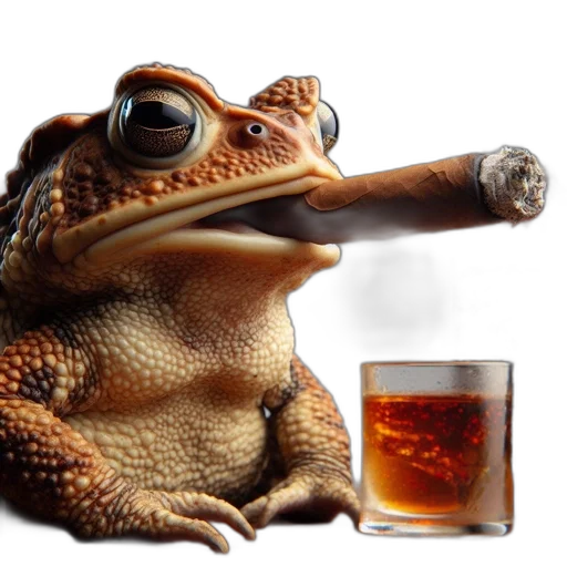 dragon, animal, creature, food, photorealistic, fire, frog, cigar transparent PNG cut-out