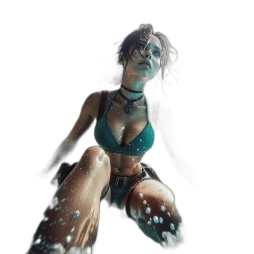 creature, dress, jewelry, staff, concept art, fantasy art, cyberpunk, comic book art transparent PNG cut-out