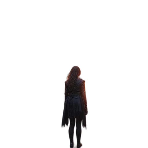 dress, jacket, umbrella, hair transparent PNG cut-out