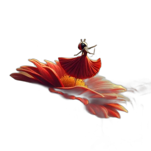 dress, flower, dragon, crown, concept art, fantasy art, photorealistic, 3d render transparent PNG cut-out