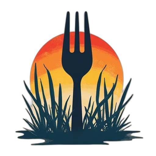 food, pixel art, concept art, fantasy art, mighty, fork, logo transparent PNG cut-out