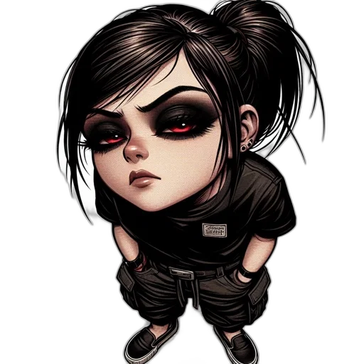 concept art, comic book art, cyberpunk, cartoon, dark, confident, mysterious, dark-haired transparent PNG cut-out
