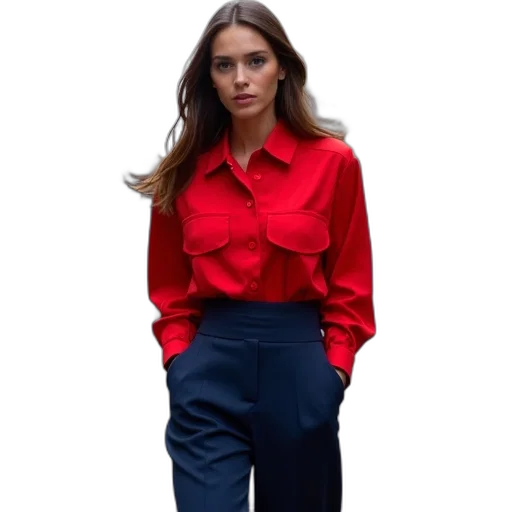 jacket, dress, staff, red transparent PNG cut-out