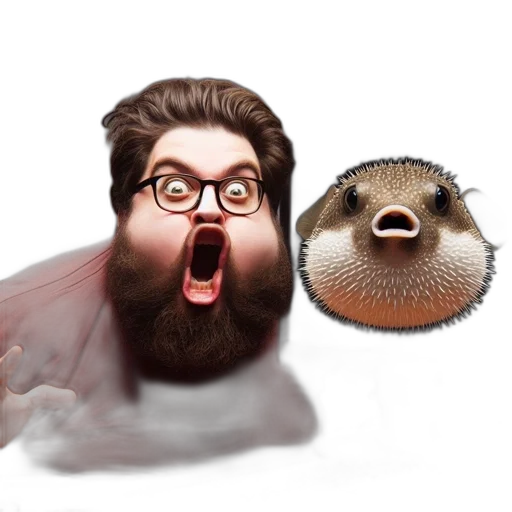 animal, creature, hair, concept art, photorealistic, 3d render, cartoon, man transparent PNG cut-out