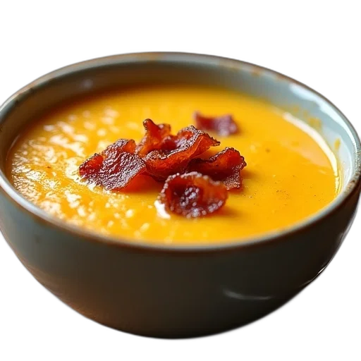 food, photorealistic, bowl, full, cheese, bacon, soup transparent PNG cut-out