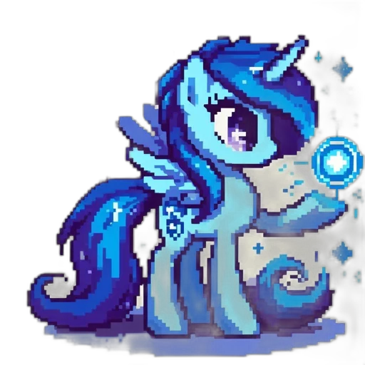 staff, robot, dragon, pixel art, fantasy art, concept art, cartoon, blue transparent PNG cut-out