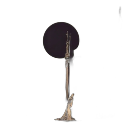 staff, umbrella, sword, weapon, 3d render, monochrome, setting, somber transparent PNG cut-out