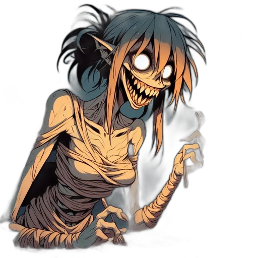 creature, concept art, fantasy art, cartoon, comic book art, monstrous, glowing, eyes transparent PNG cut-out