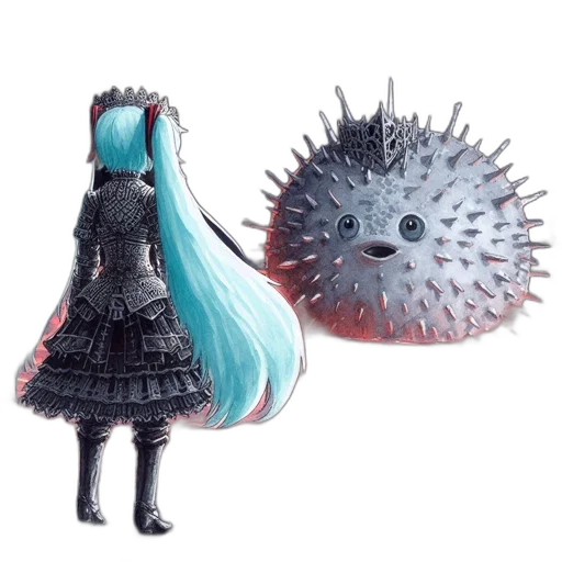 creature, weapon, dress, mask, concept art, 3d render, fantasy art, anime transparent PNG cut-out